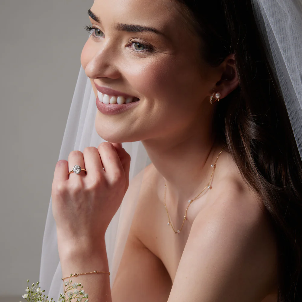 14ct Yellow Gold Pearl and Diamond Drop Necklace - Image 2