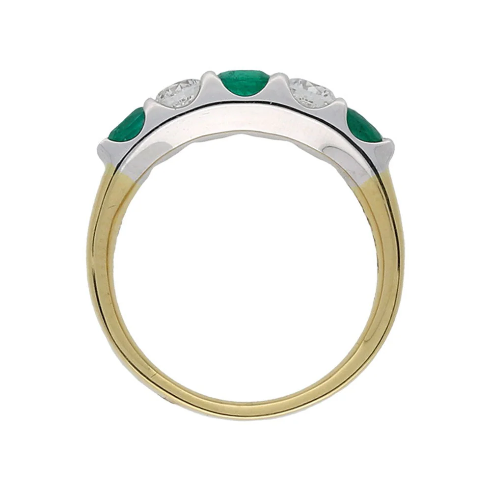 18ct Yellow Gold Emerald and Diamond Eternity Ring - Image 3