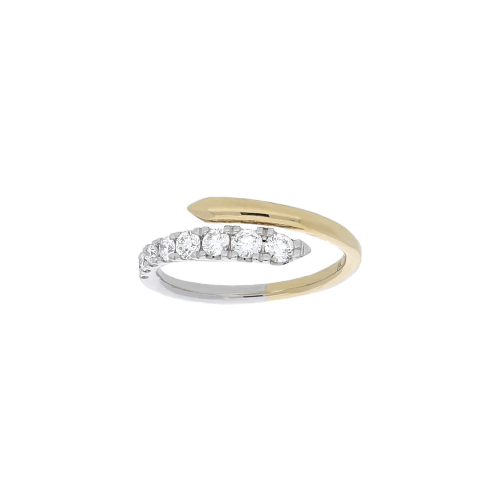 18ct Two Tone Diamond Wrap Ring