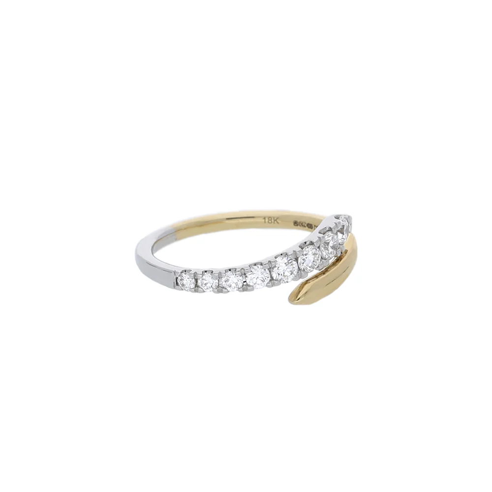 18ct Two Tone Diamond Wrap Ring - Image 4