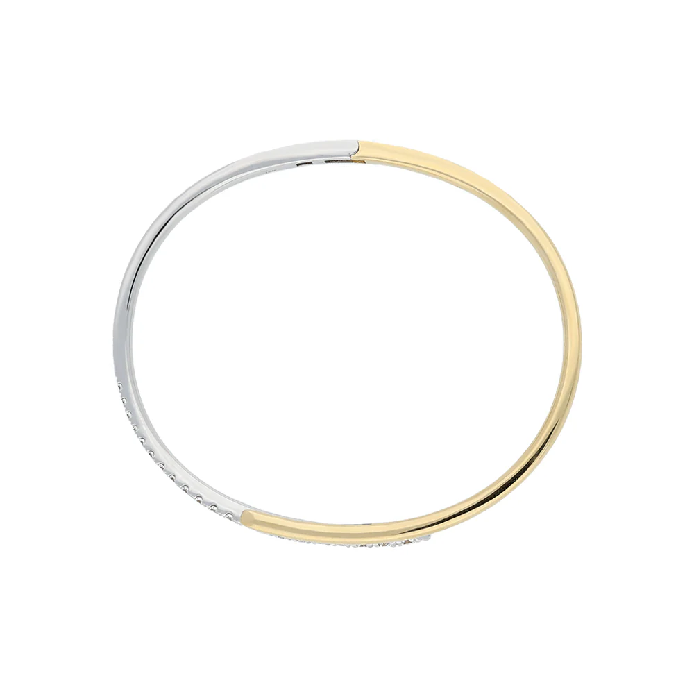 18ct Two Tone Graduated Diamond Bangle - Image 2
