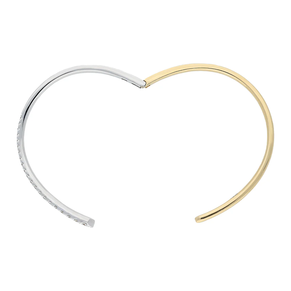 18ct Two Tone Graduated Diamond Bangle - Image 3