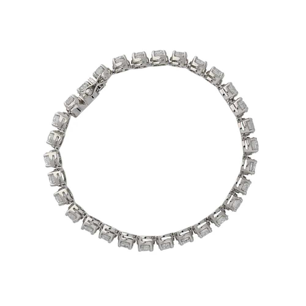 18ct White Gold 15ct Diamond Tennis Bracelet - Image 2
