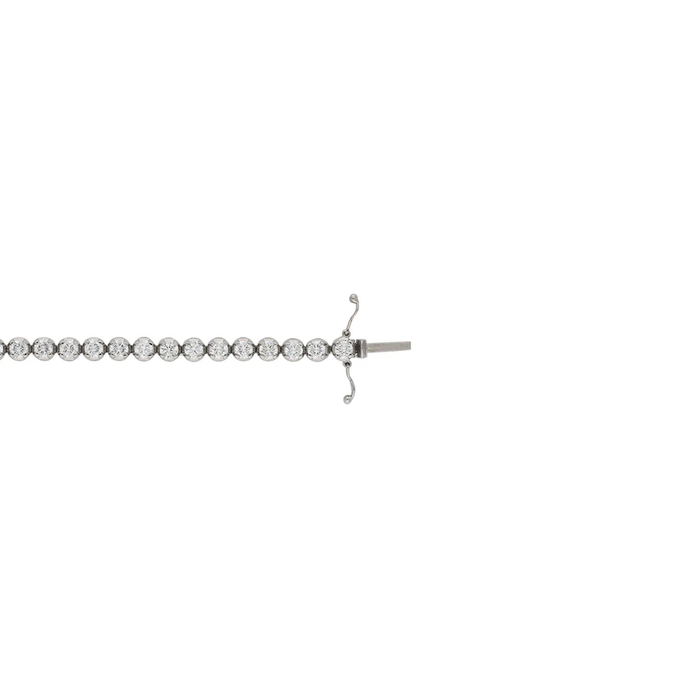 18ct White Gold 15ct Diamond Tennis Bracelet - Image 3