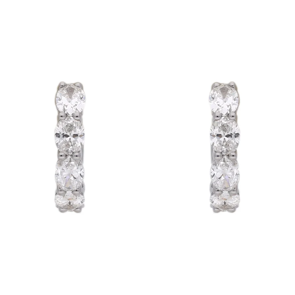 18ct White Gold 2.25ct Diamond Hoop Earrings