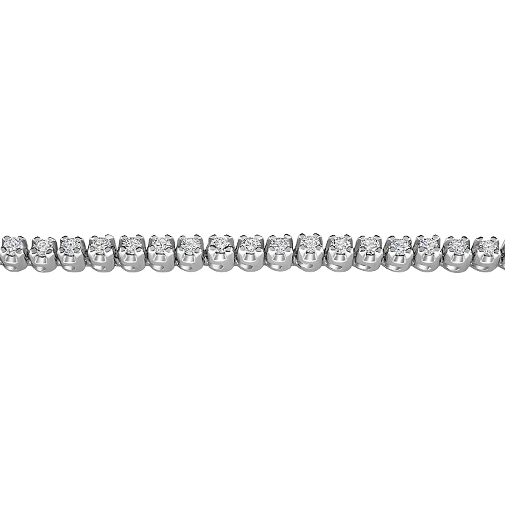 18ct White Gold 4ct Diamond Tennis Bracelet - Image 2