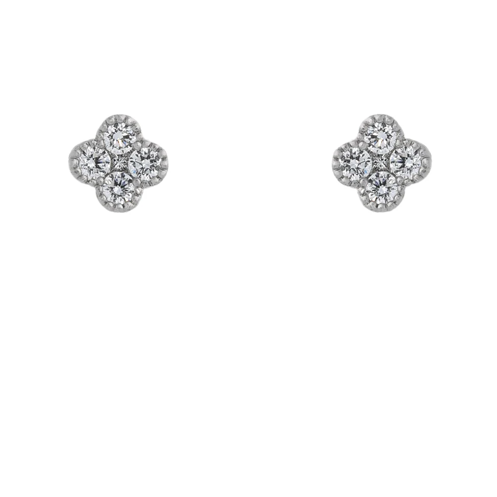 18ct White Gold 1.2ct Diamond Flower Jacket Earrings - Image 4
