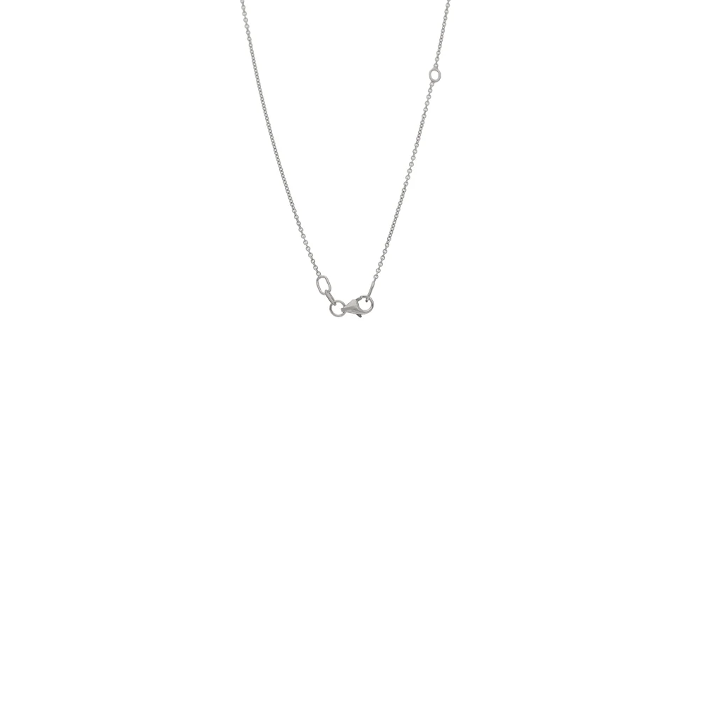 18ct White Gold Diamond Solitaire Pave U Pendant - Image 2