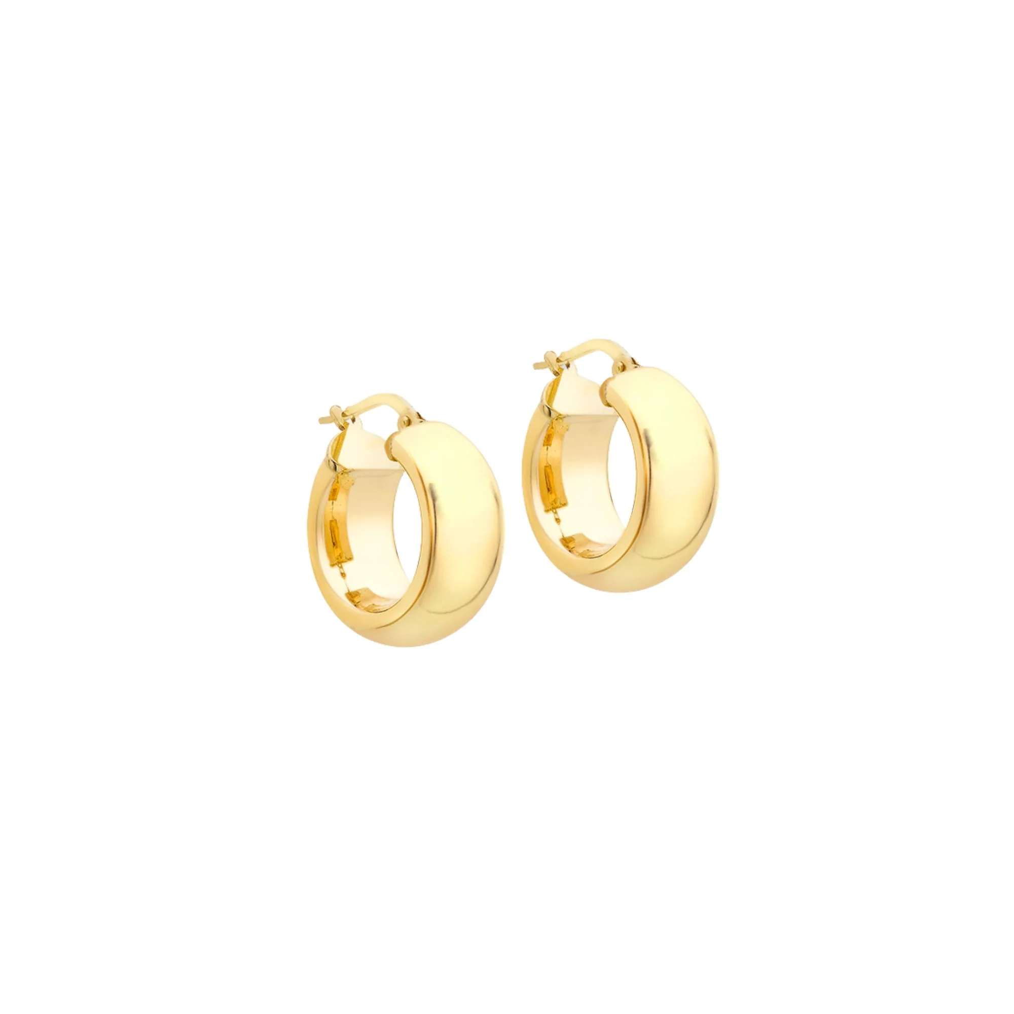 18ct Yellow Gold 18mm Polished Wide Hoop Earrings