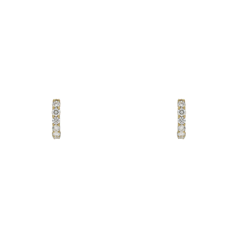 18ct Yellow Gold 1ct Diamond Hoop Earrings - Image 2