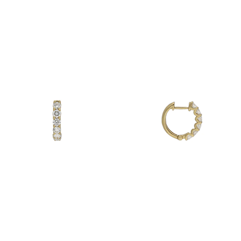 18ct Yellow Gold 1ct Diamond Hoop Earrings - Image 3