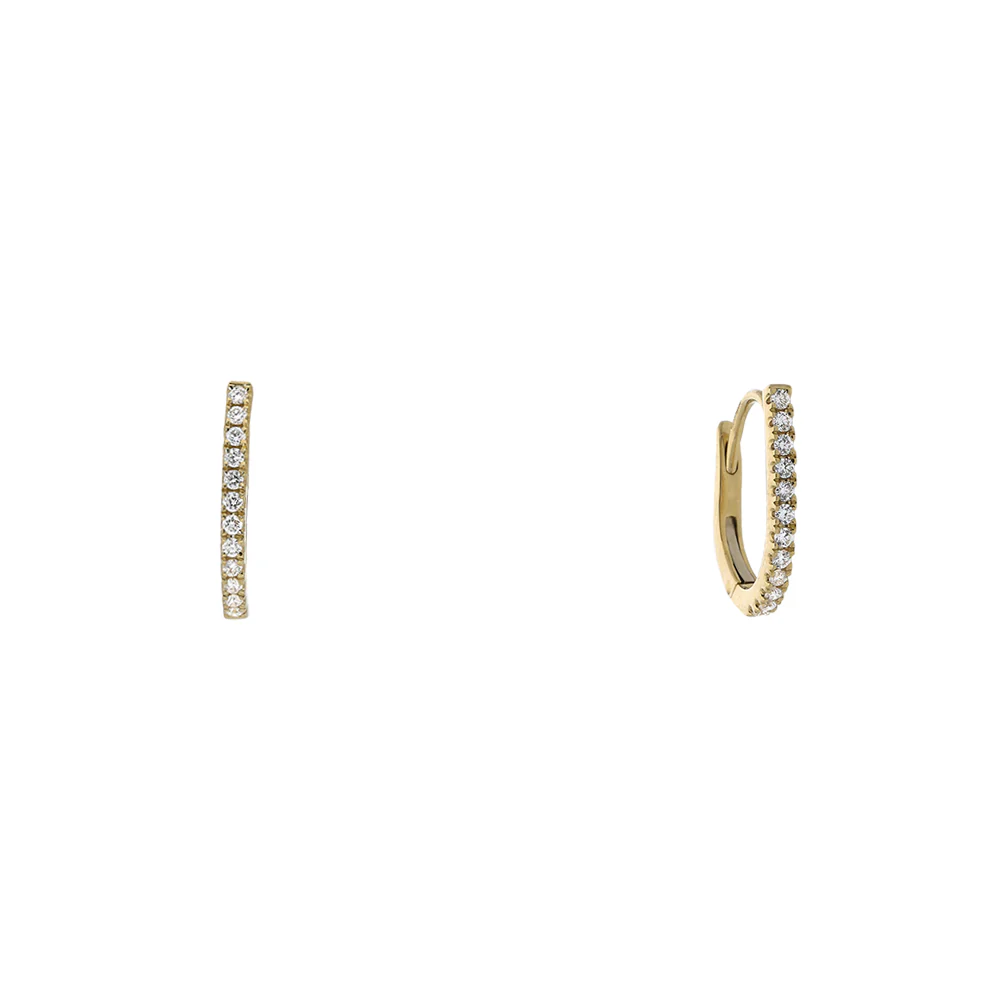 18ct Yellow Gold and Diamond Hoop Earrings