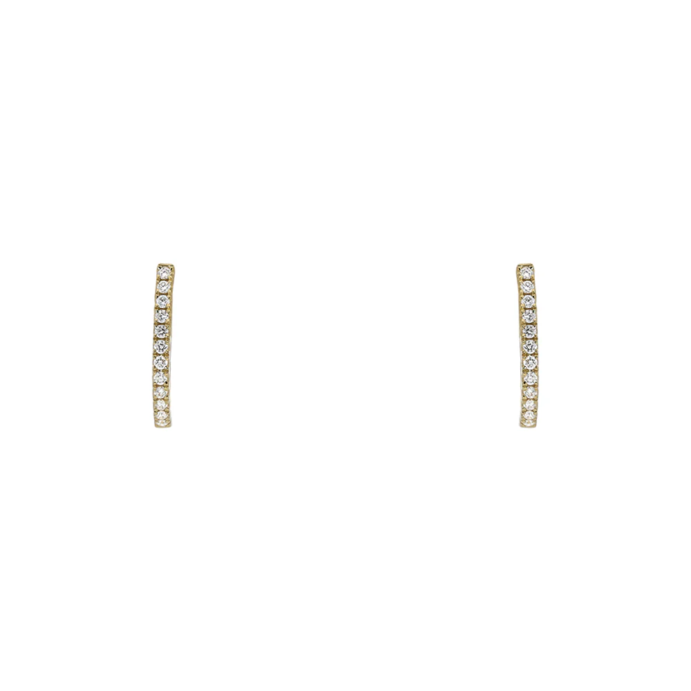 18ct Yellow Gold and Diamond Hoop Earrings - Image 2