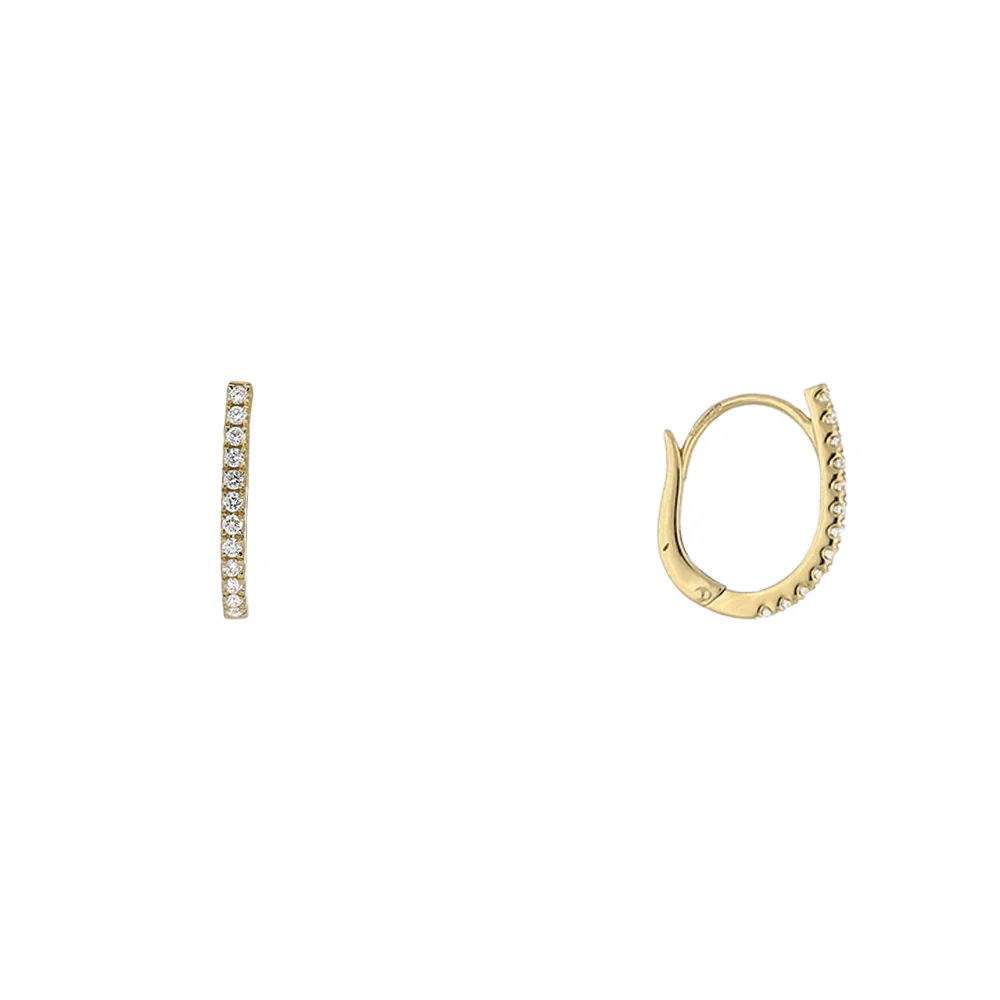 18ct Yellow Gold and Diamond Hoop Earrings - Image 3