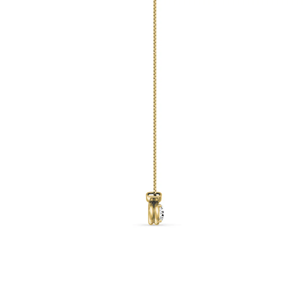 18ct Yellow Gold Brilliant-Cut Diamond and Curved Bar Pendant - Image 5
