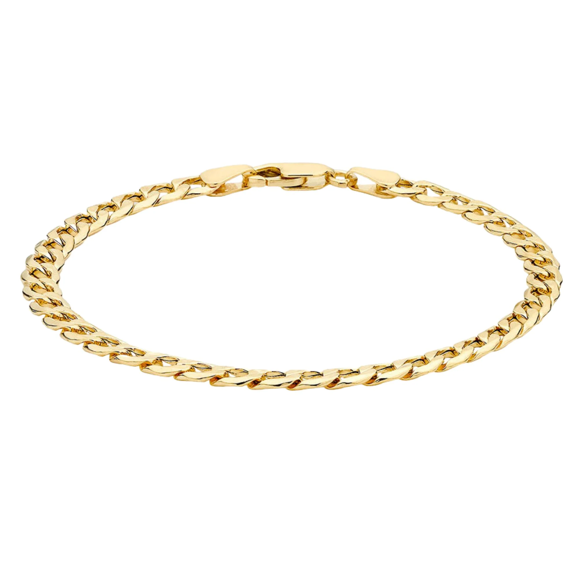 18ct Yellow Gold Curb Chain Men's 8.5" Bracelet
