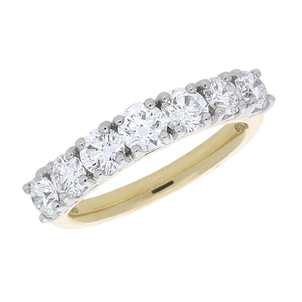 18ct Yellow Gold Diamond Seven Stone Eternity Ring