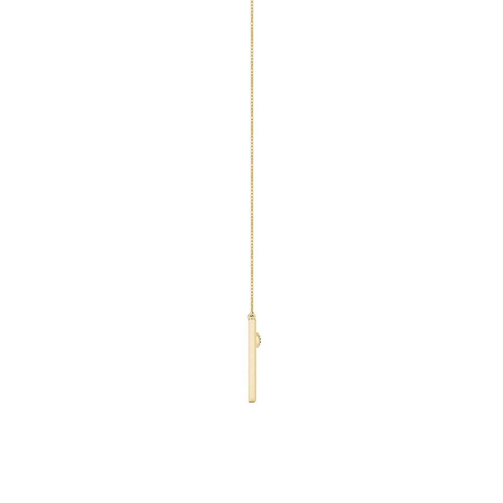 18ct Yellow Gold Diamond Solitaire and Plain V Pendant - Image 5