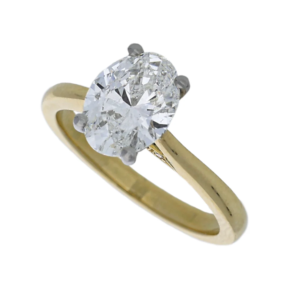 18ct Yellow Gold Oval Diamond 2.07ct Ring - Image 3