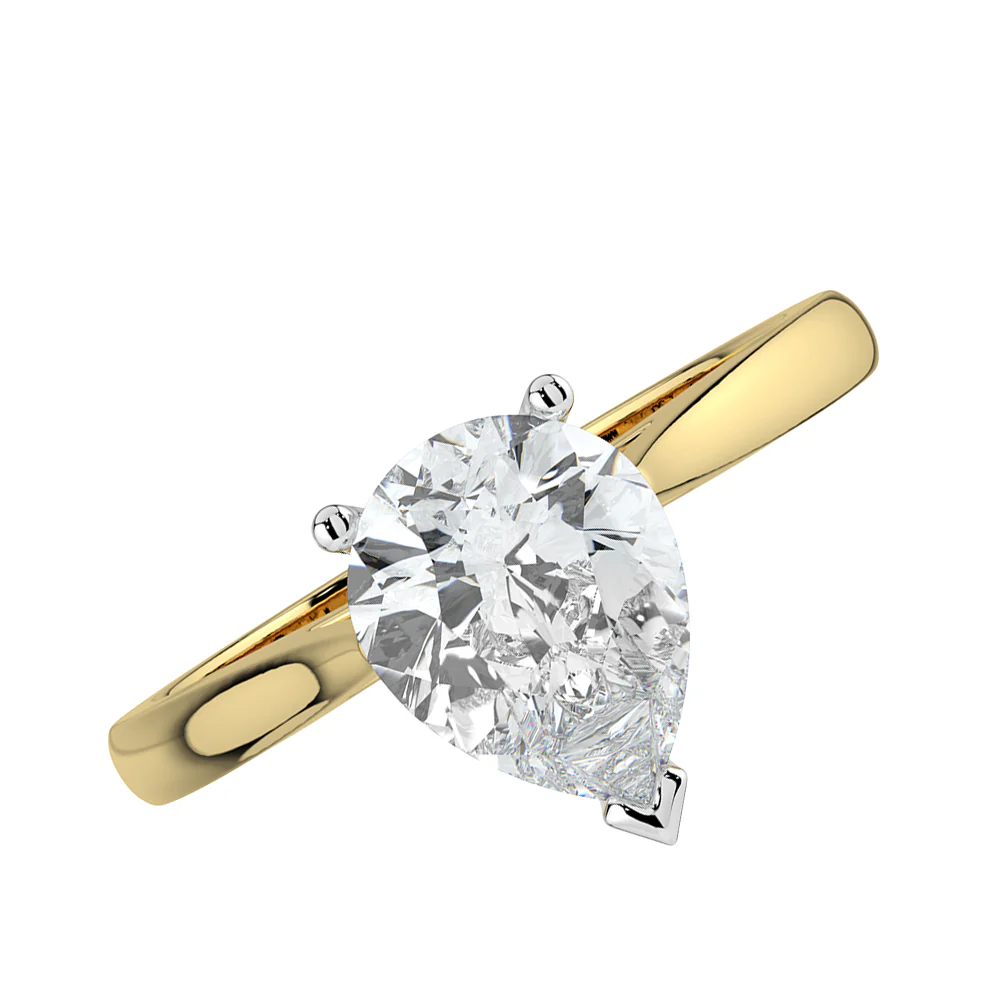 18ct Yellow Gold Pear-cut .96ct Diamond Solitaire Engagement Ring