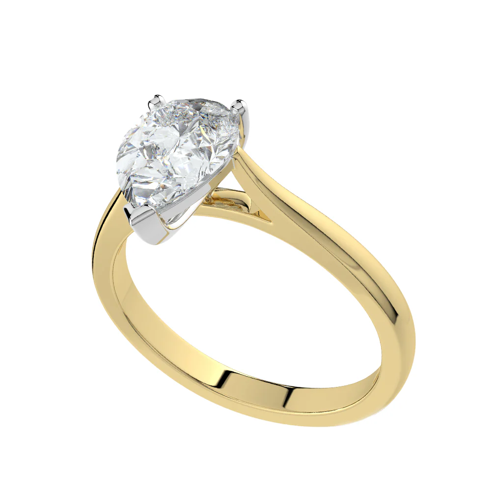 18ct Yellow Gold Pear-cut .96ct Diamond Solitaire Engagement Ring - Image 3