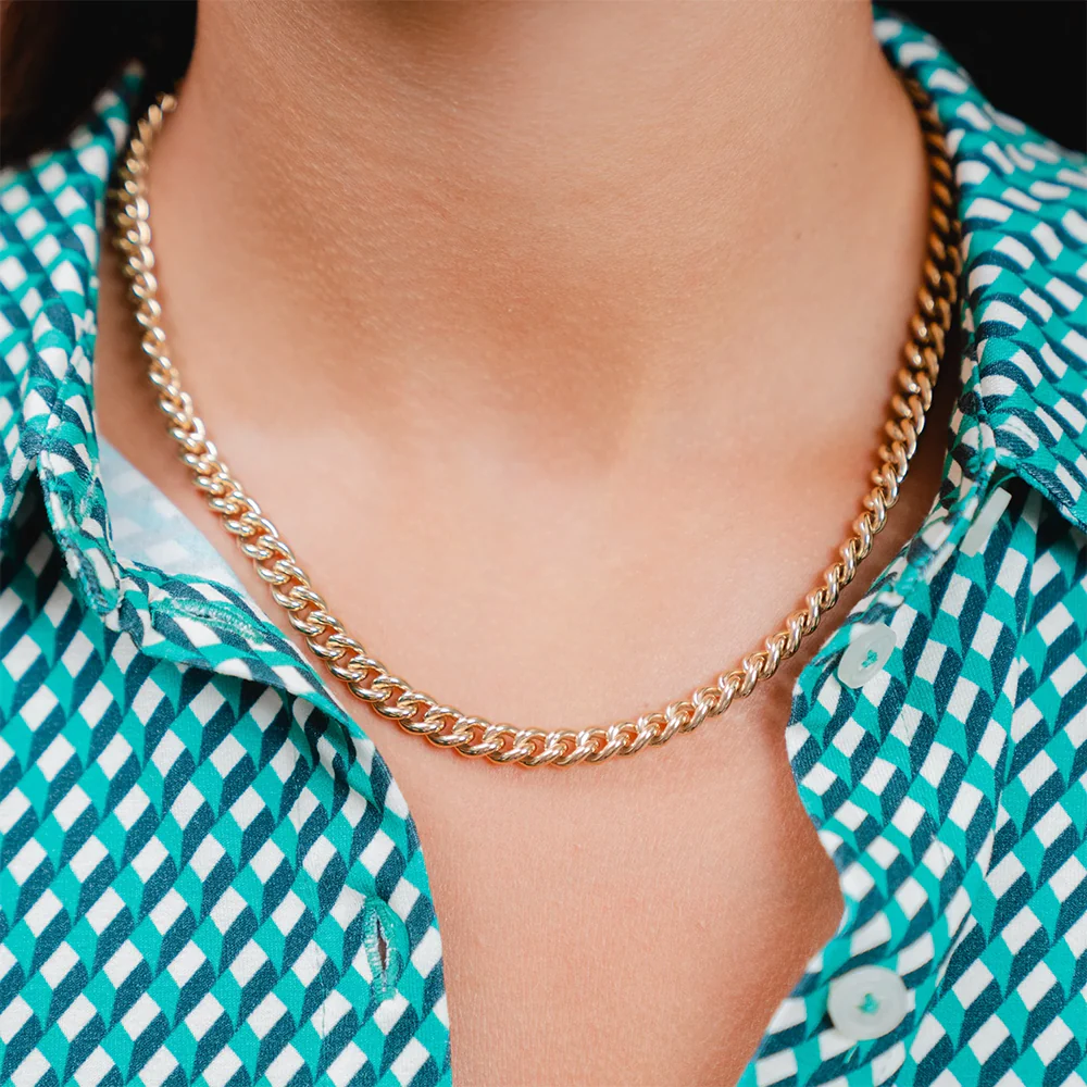 18ct Yellow Gold Plated Curb Chain Necklace - Image 2