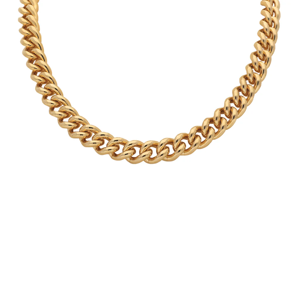 18ct Yellow Gold Plated Curb Chunky Chain Necklace - Image 3