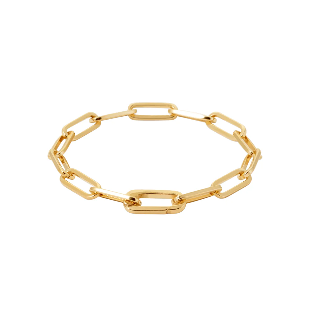 18ct Yellow Gold Plated Paperlink Chain Bracelet