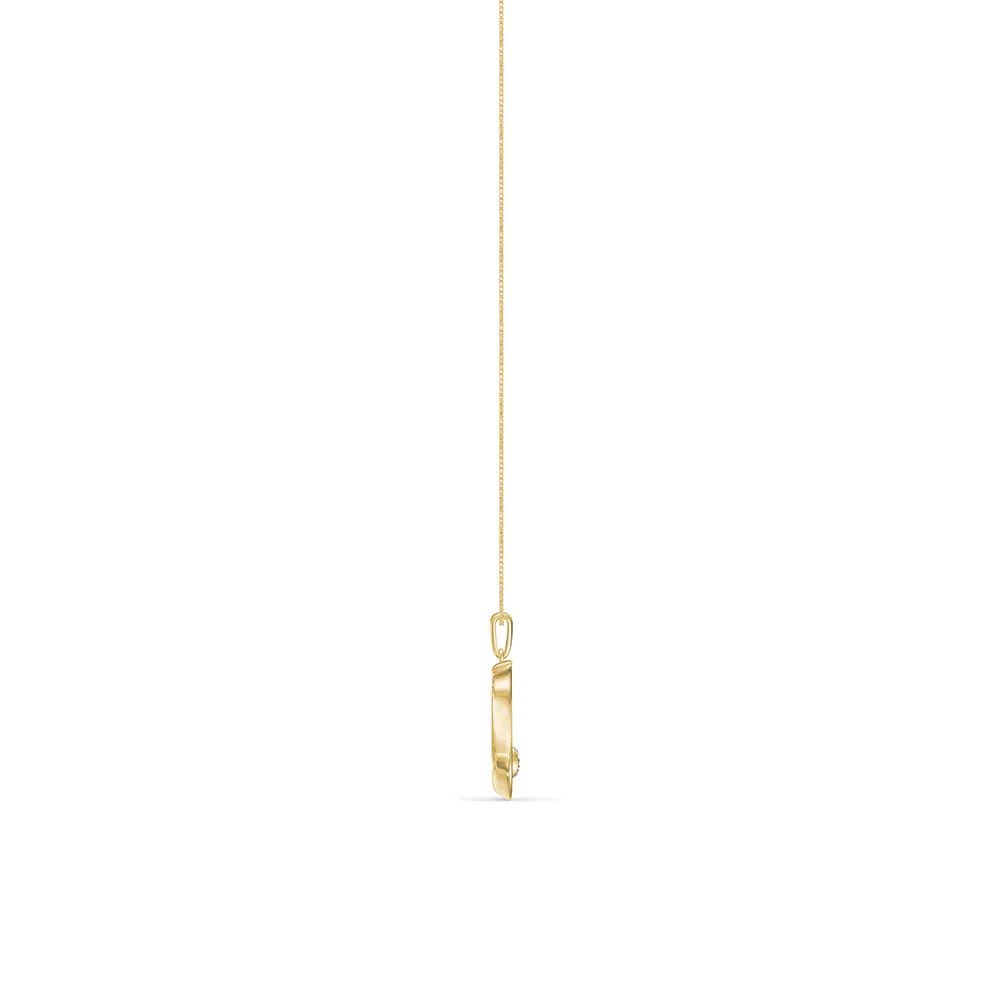 18ct Yellow Gold Reversed S and Diamond Solitaire Pendant - Image 5