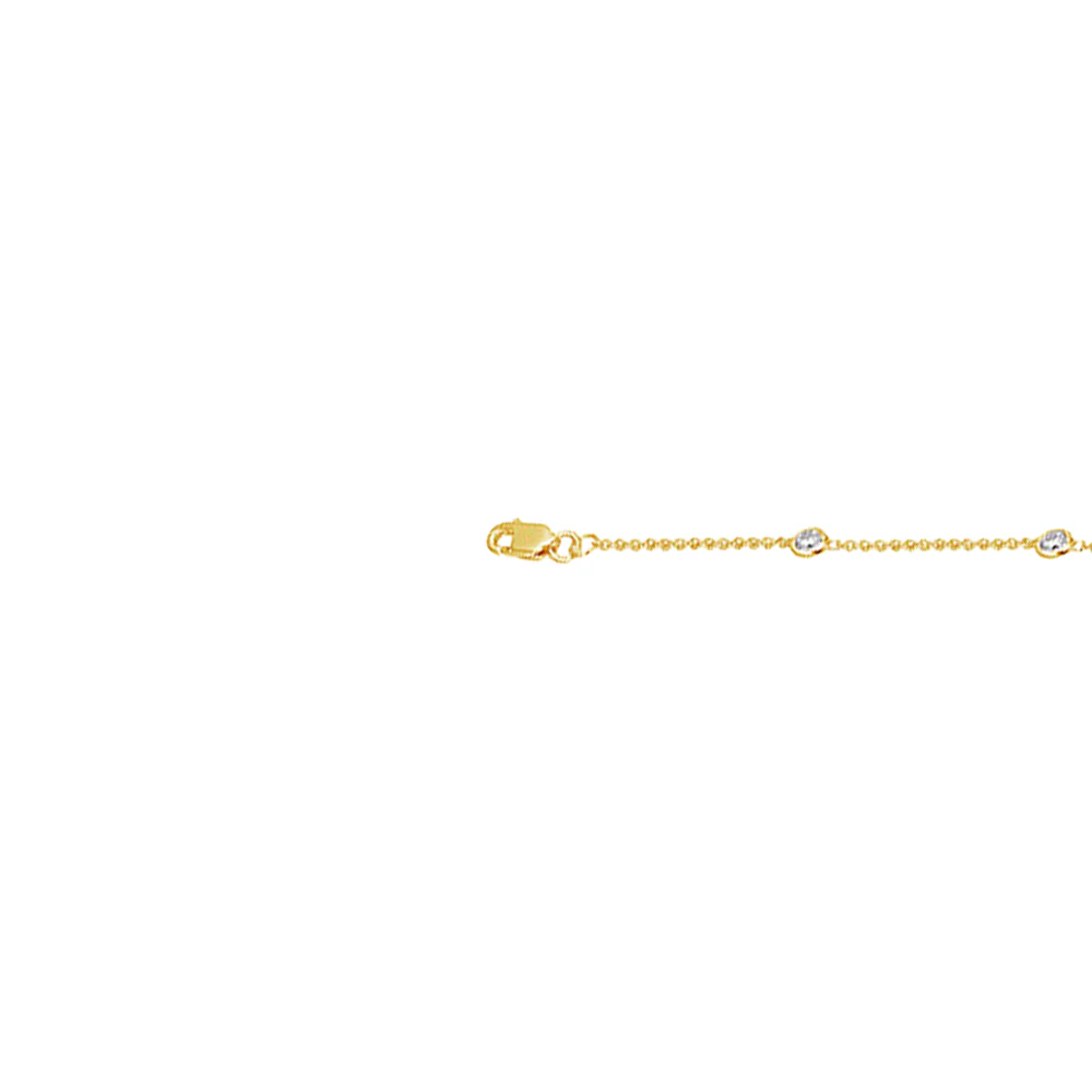 18ct Yellow Gold Round Diamond Chain Bracelet - Image 2