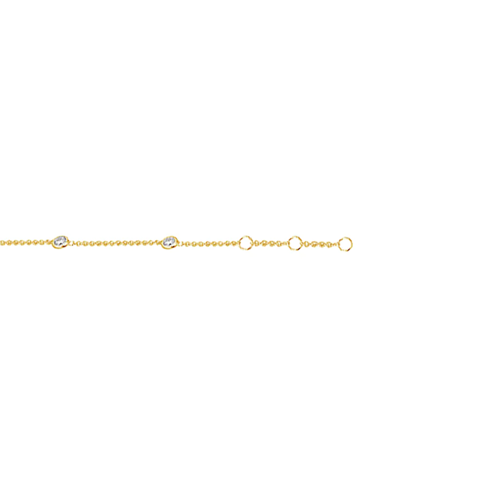 18ct Yellow Gold Round Diamond Chain Bracelet - Image 4