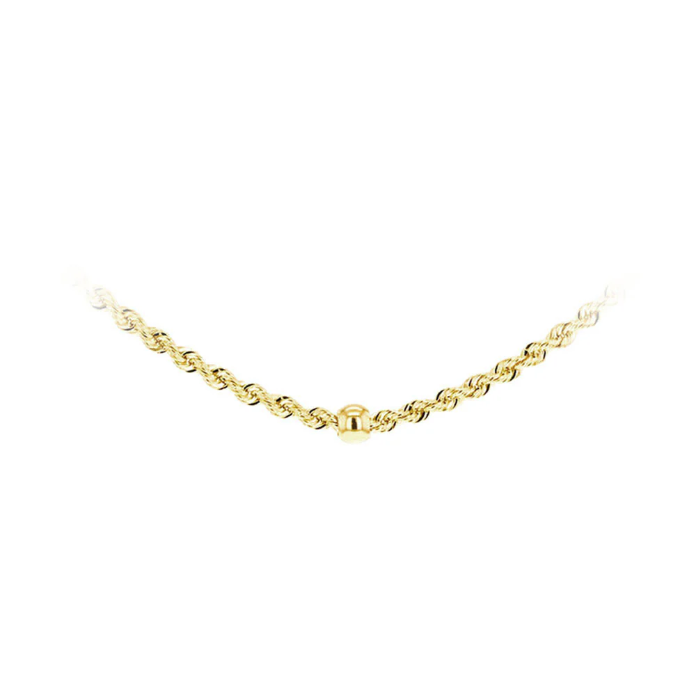 9ct Gold Beaded Rope Chain - Image 2