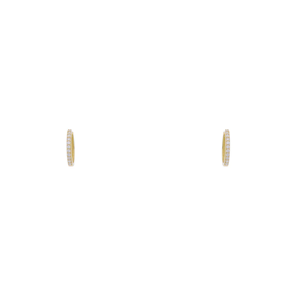 9ct Gold Cubic Zirconia Claw-Set Hoop Earrings