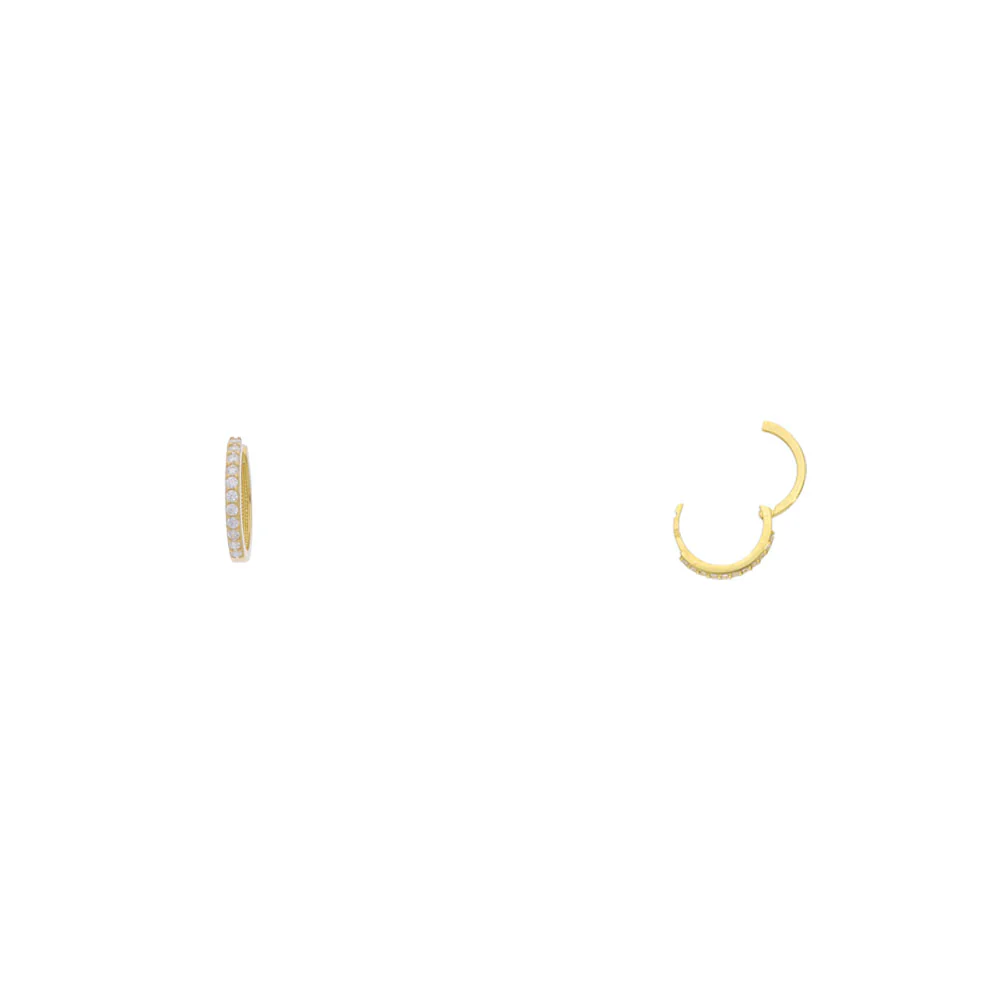 9ct Gold Cubic Zirconia Claw-Set Hoop Earrings - Image 2