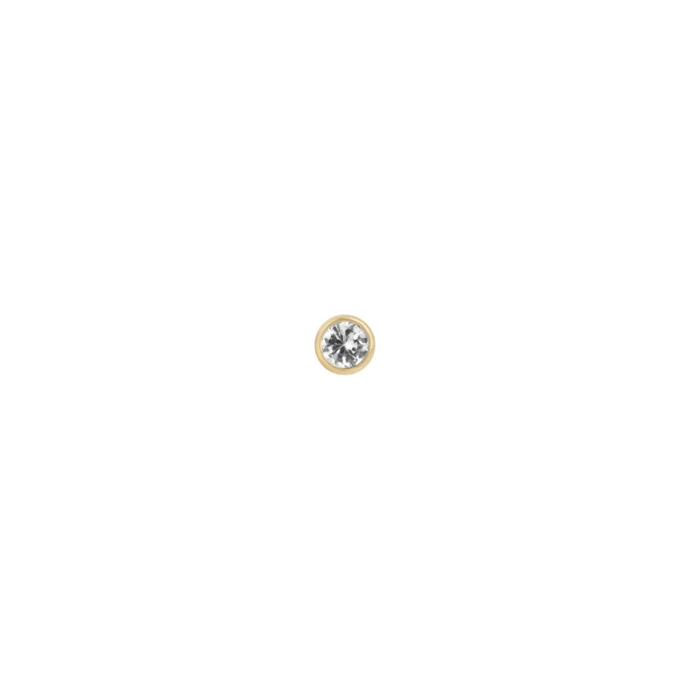 9ct Gold CZ Round Single Earring