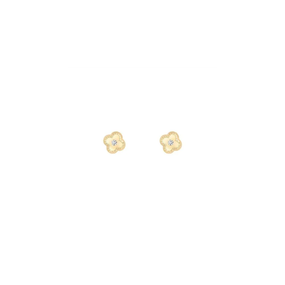 9ct Gold Flower Stud Earrings