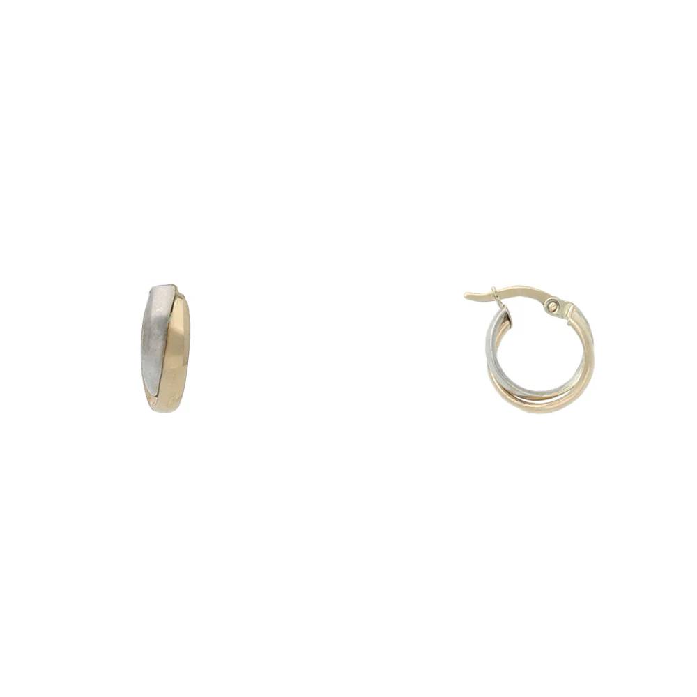 9ct Gold Two-Tone Double Hoop Earrings