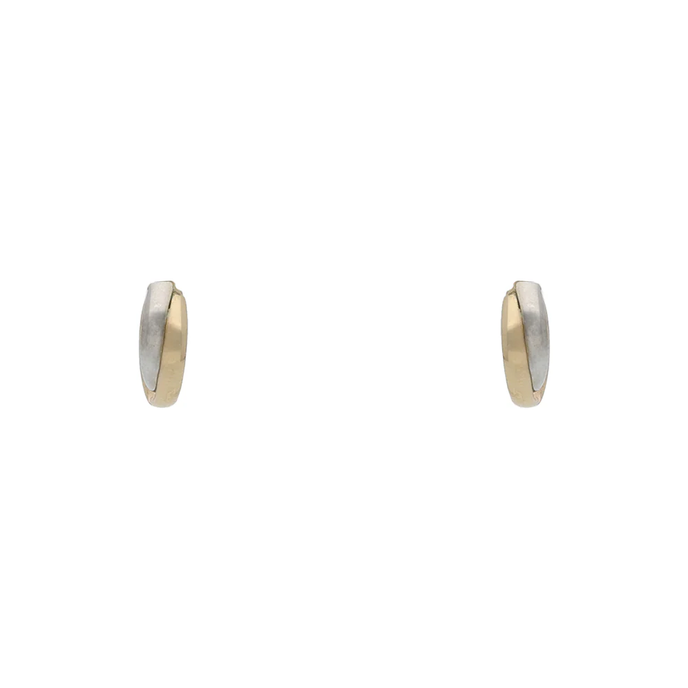9ct Gold Two-Tone Double Hoop Earrings - Image 2