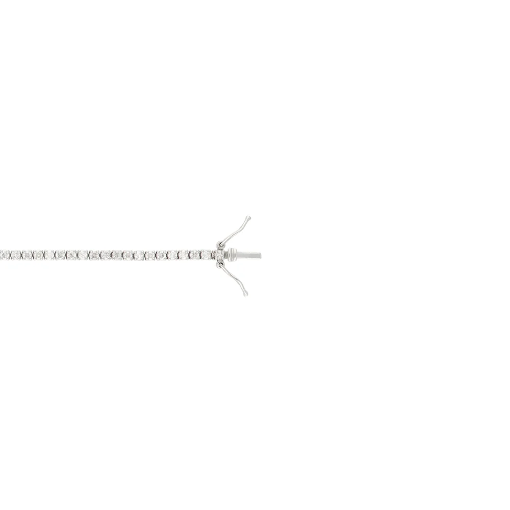 9ct White Gold Claw Set Diamond Tennis Bracelet - Image 4