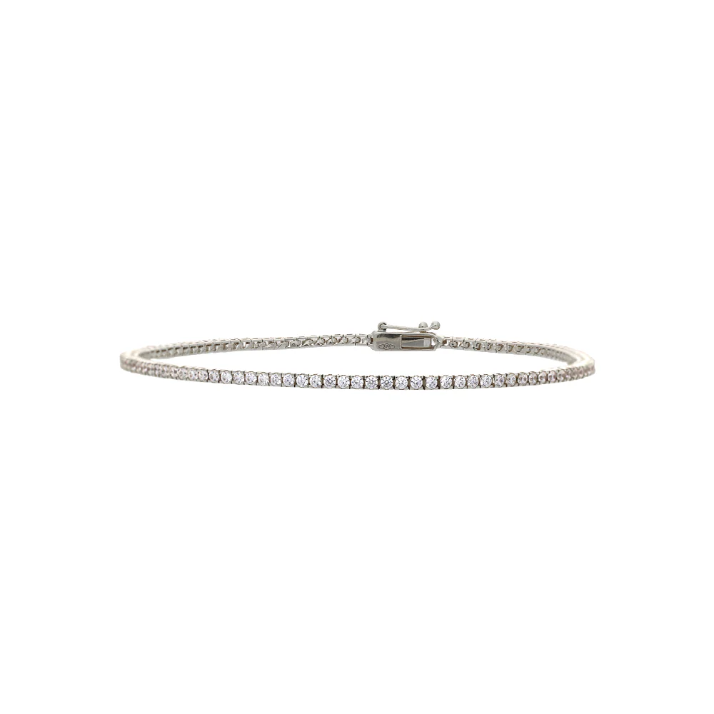 9ct White Gold Cubic Zirconia Tennis Bracelet