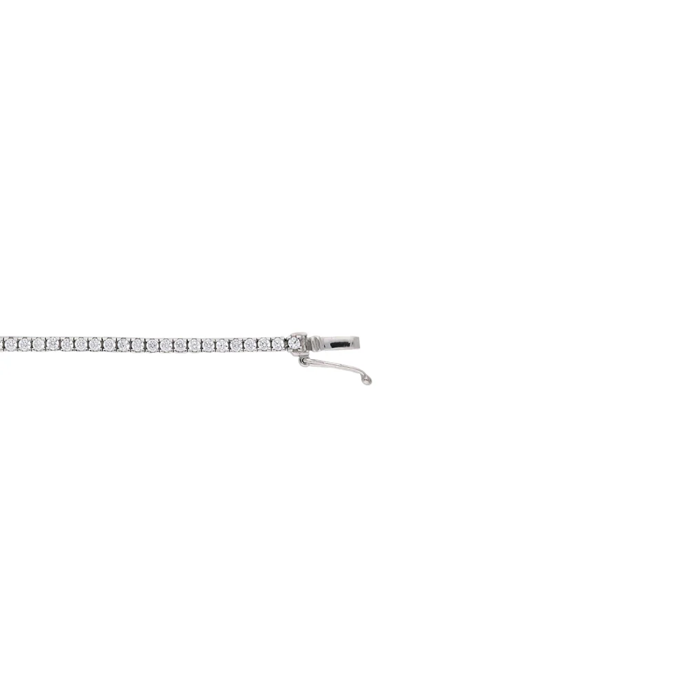 9ct White Gold Cubic Zirconia Tennis Bracelet - Image 2