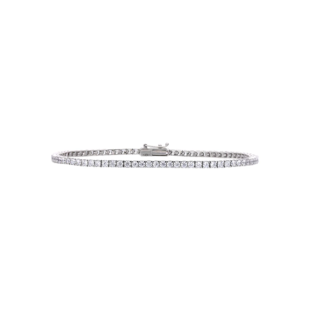 9ct White Gold Cubic Zirconia Tennis Bracelet - Image 4