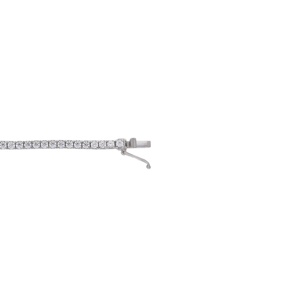 9ct White Gold Cubic Zirconia Tennis Bracelet - Image 5