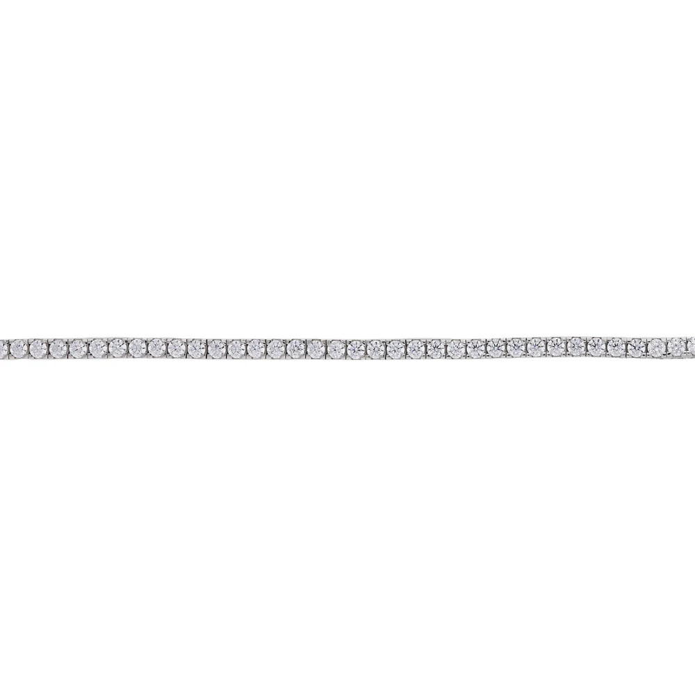 9ct White Gold Cubic Zirconia Tennis Bracelet - Image 6