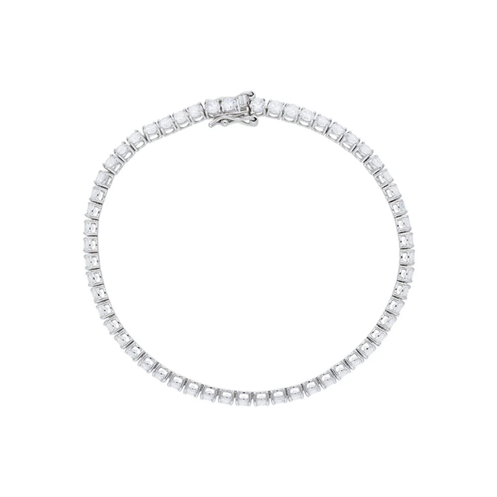 9CT White Gold Cubic Zirconia Tennis Bracelet - Image 3
