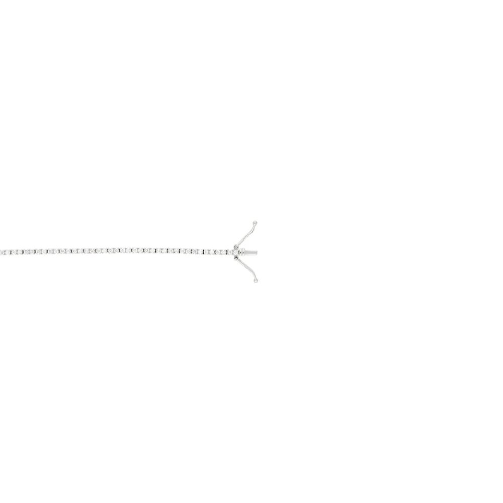 9ct White Gold Diamond Claw Set Tennis Bracelet - Image 3