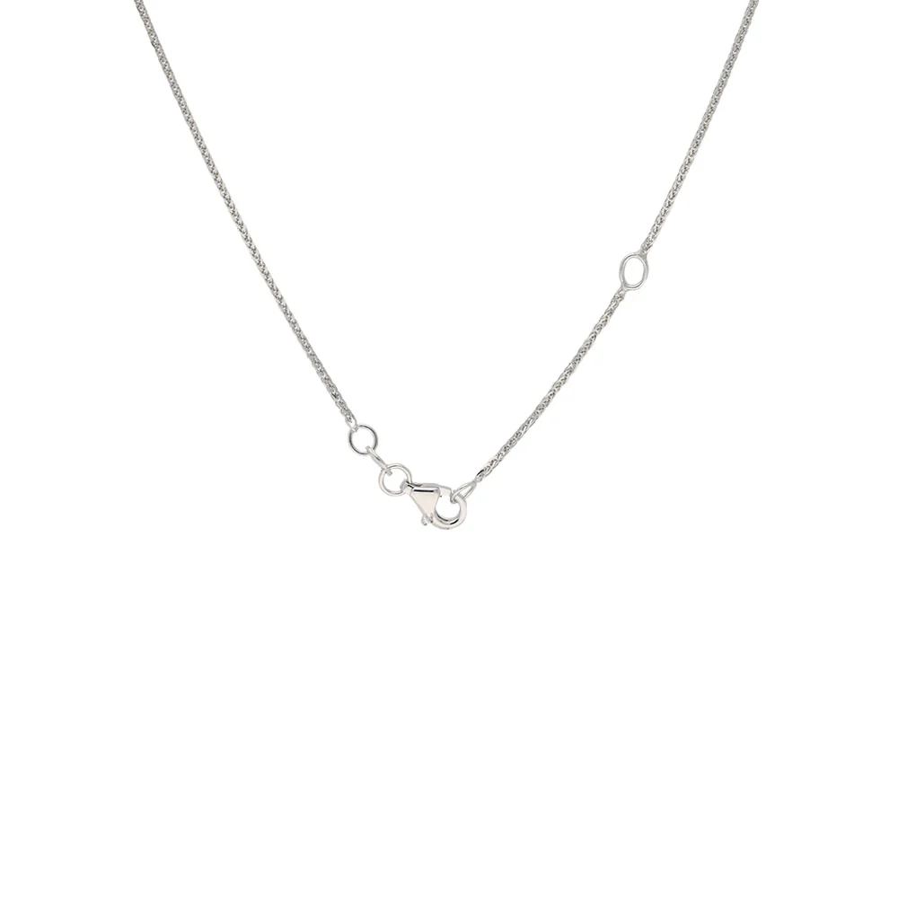 9ct White Gold Diamond Pave Disc with Diamond Halo Pendant - Image 3