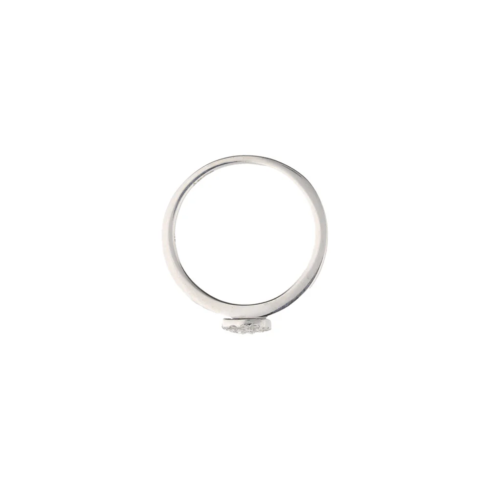 9ct White Gold Mini Square Diamond Pave Dress Ring - Image 3