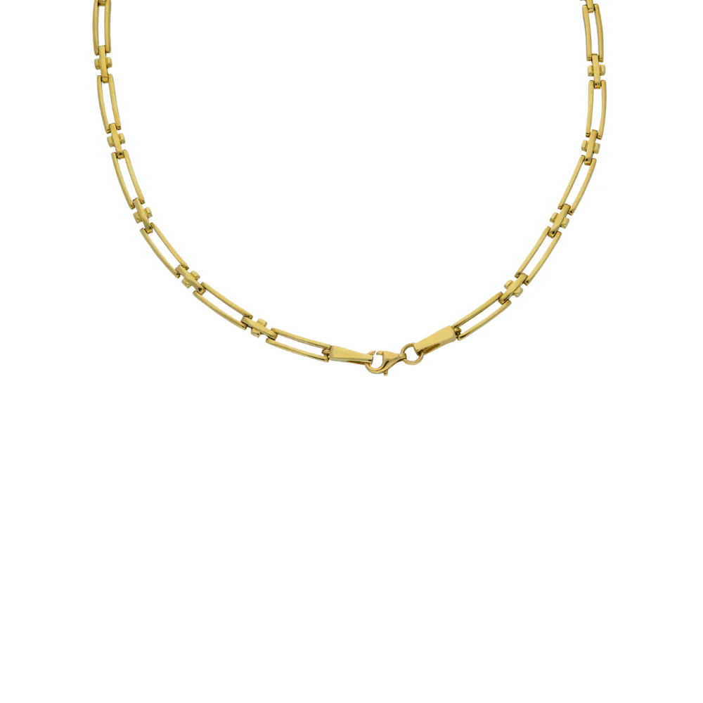 9ct Yellow Gold 2-Bar Open Rectangle Necklace - Image 2