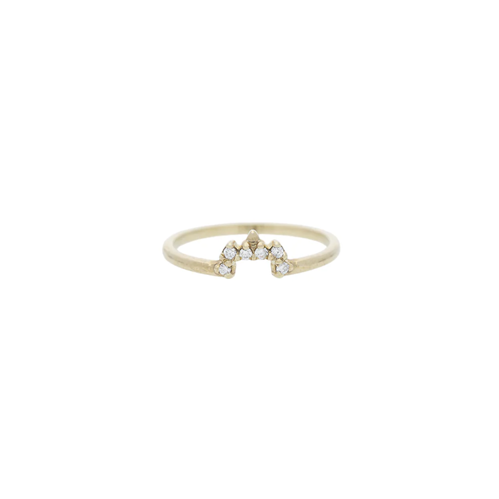 9ct Yellow Gold 6 Diamond Cutout Ring